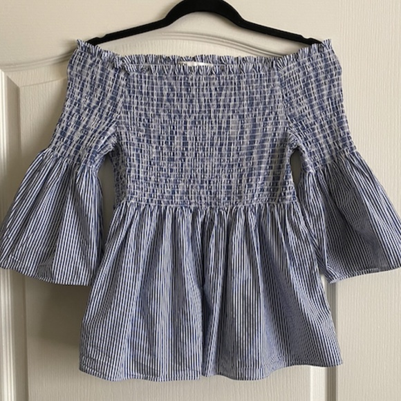 ZARA Off the Shoulder Striped Top - Picture 3 of 5